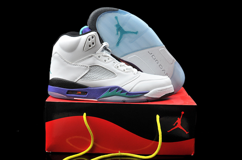 Air Jordan 5 Mens Shoes White/Viole Online